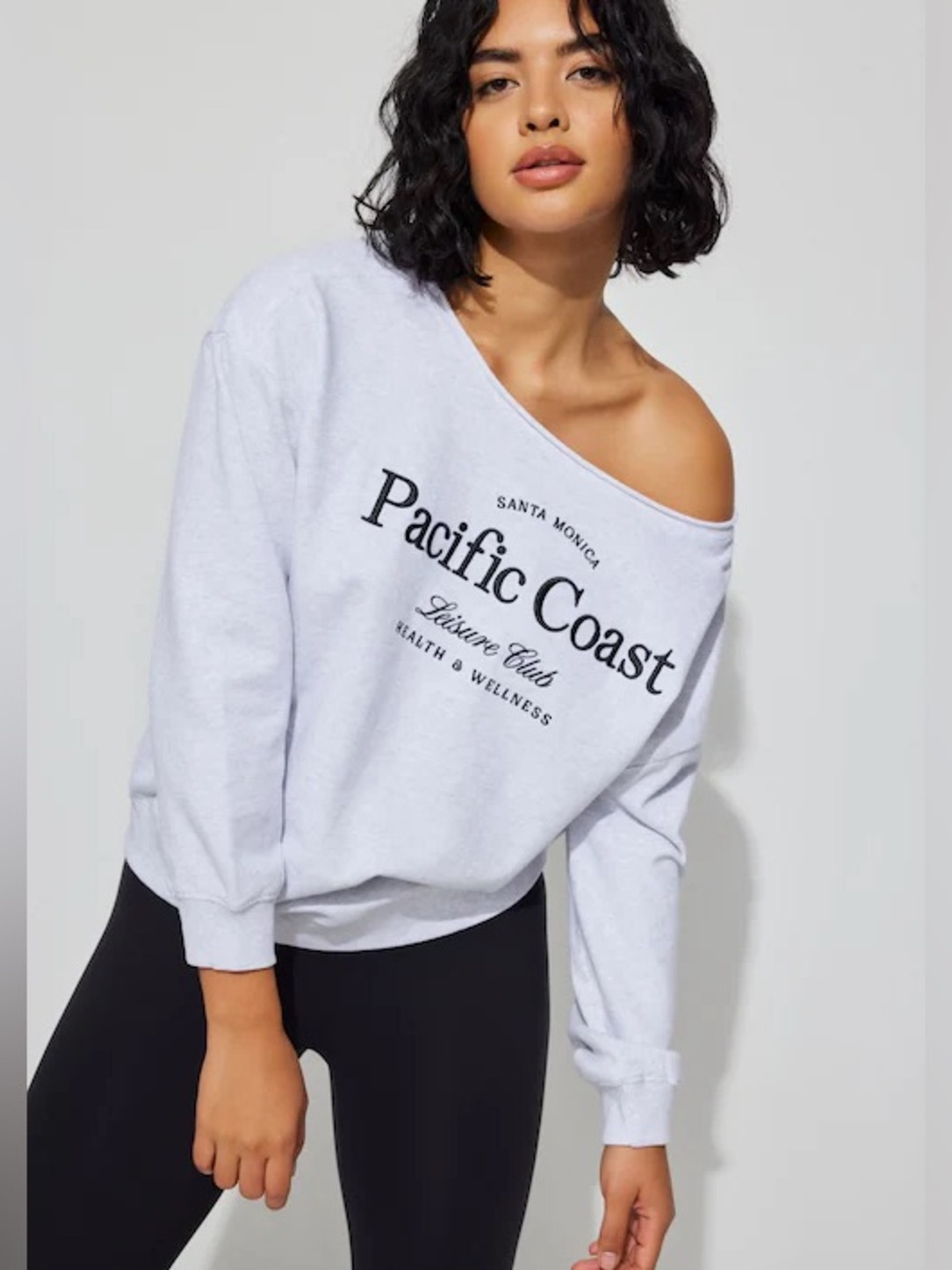 Garage SoftTerry Off Shoulder Sweatshirt Grey, size M, like new!